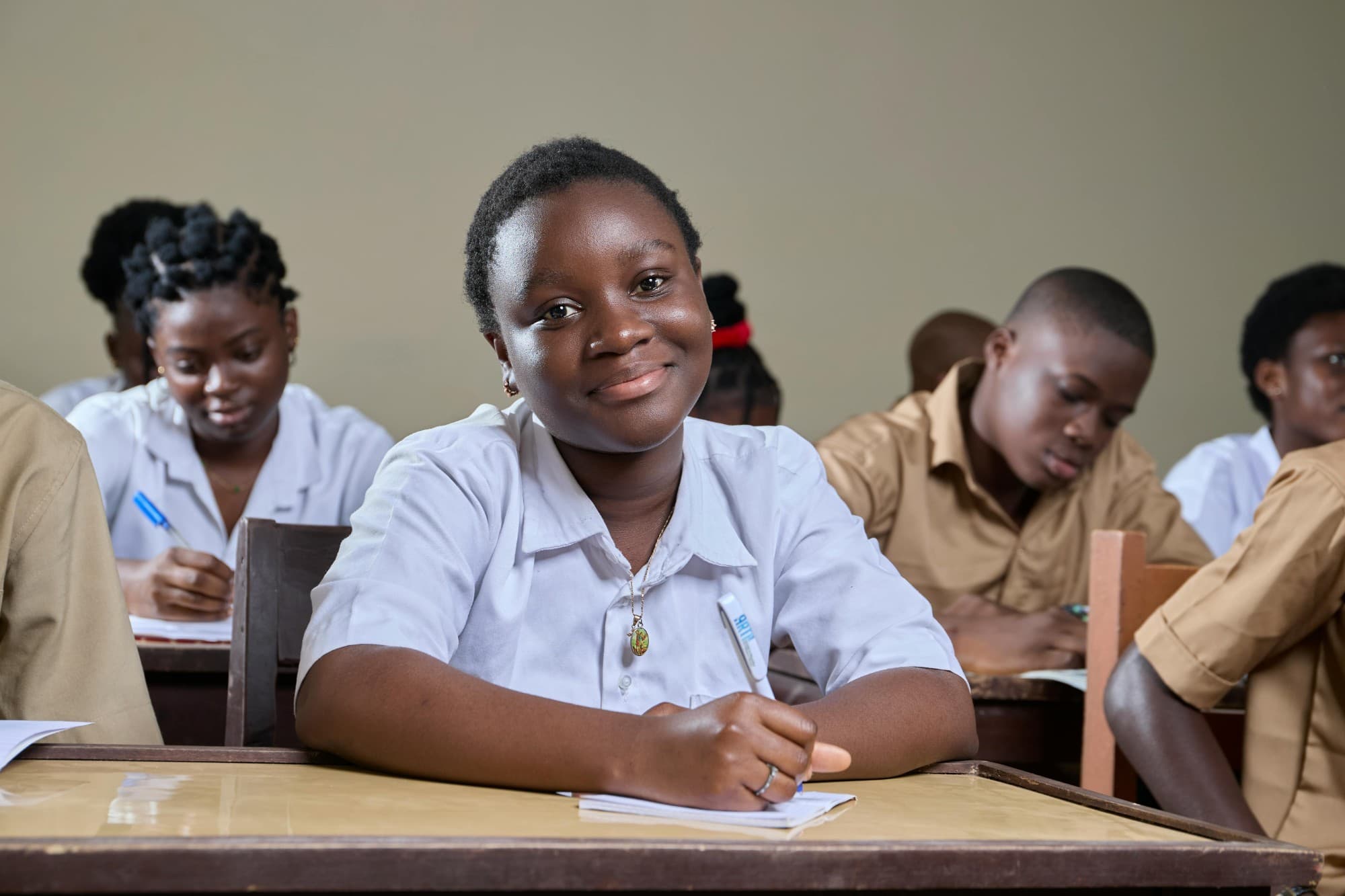 Students studying in class